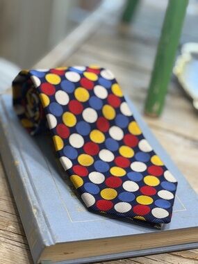Vintage Robert Talbott Heritage Silk Tie. Polka Dot | Primary | Vibrant.
